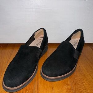Clarks Black Suede Loafers
